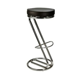 BANQUETA ZETA CROMADA - COURO NATURAL