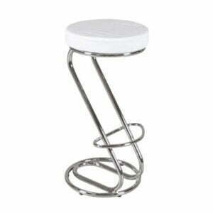 BANQUETA ZETA CROMADA - COURO ECOLÓGICO