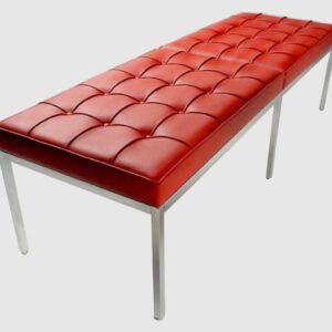 BANCO FK (Duplo) INOX - COURO NATURAL