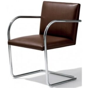 CADEIRA BRNO TUBULAR INOX - COURO ECOLÓGICO