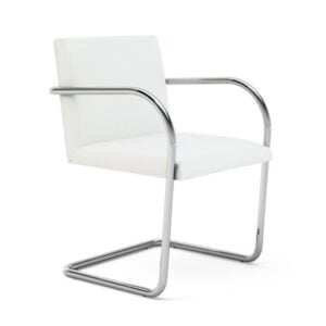 CADEIRA BRNO TUBULAR INOX - COURO NATURAL