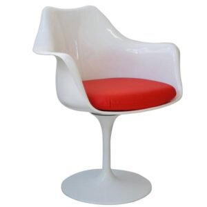 CADEIRA SAARINEN COM BRAÇOS - COURO ECOLÓGICO