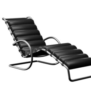 CHAISE LONGUE MR INOX- COURO NATURAL