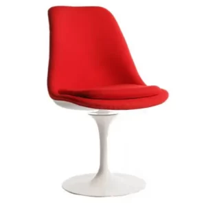 CADEIRA SAARINEN SEM BRAÇOS - REVESTIDA (FRENTE) NO COURO NATURAL