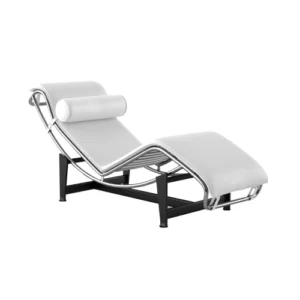 CHAISE LONGUE LC4 CROMADA - COURO ECOLÓGICO