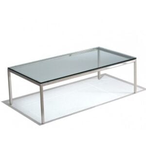 MESA FK DE CENTRO RETANGULAR INOX - CRISTAL