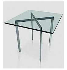 MESA BARCELONA LATERAL CROMADA- CRISTAL