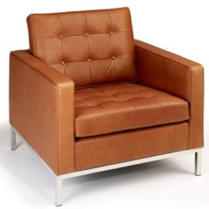 POLTRONA FK CROMADA - COURO NATURAL