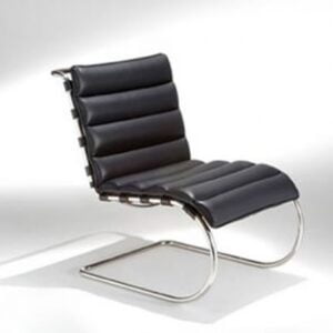 POLTRONA MR SEM BRAÇO INOX - COURO NATURAL