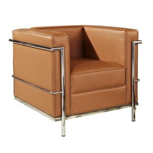 POLTRONA LC2 CROMADA - COURO NATURAL