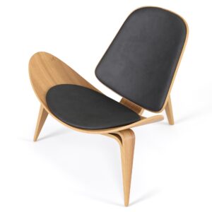 POLTRONA SHELL - COURO NATURAL