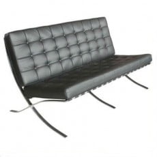 SOFÁ BARCELONA INOX - COURO NATURAL