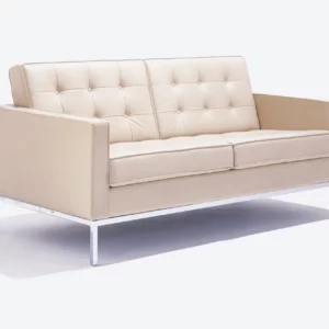 SOFÁ FK INOX DE 2 LUGARES - COURO ECOLÓGICO