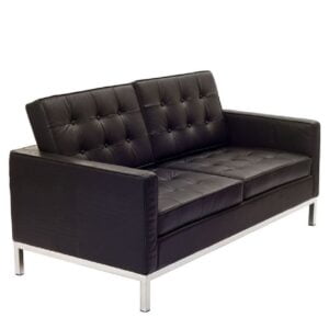 SOFÁ FK CROMADO DE 2 LUGARES - COURO ECOLÓGICO