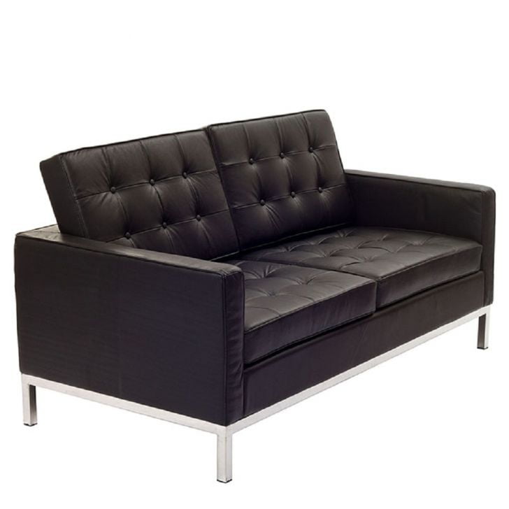 SOFÁ FK CROMADO DE 2 LUGARES - COURO ECOLÓGICO