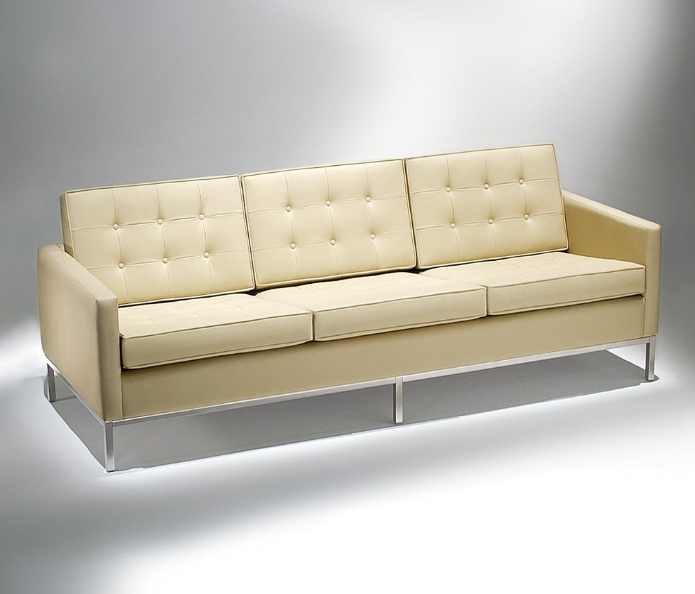 SOFÁ FK INOX DE 3 LUGARES - COURO ECOLÓGICO