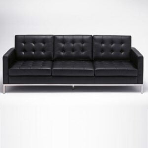 SOFÁ FK CROMADO DE 3 LUGARES - COURO ECOLÓGICO