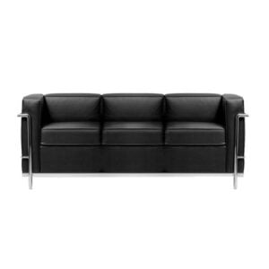 SOFÁ LC2 CROMADO 3 LUGARES - COURO NATURAL