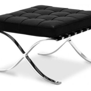 BANQUETA BARCELONA INOX - COURO ECOLÓGICO