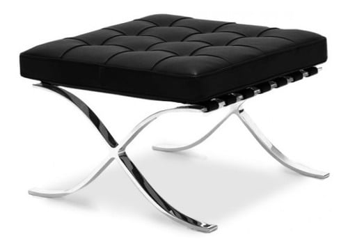 BANQUETA BARCELONA INOX - COURO ECOLÓGICO