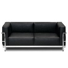 SOFÁ LC3 INOX 2 LUGARES - COURO NATURAL